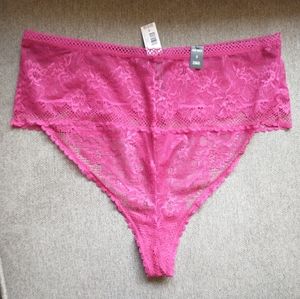 NWT Torrid Thong High Waist 0 Fuschia Pink Lace